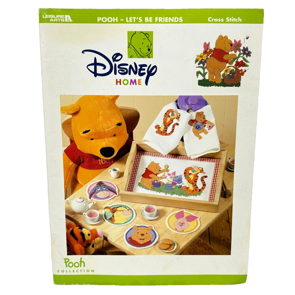 Disney Cross Stitch Book Pooh Lets Be Friends Leisure Arts Patterns Vintage